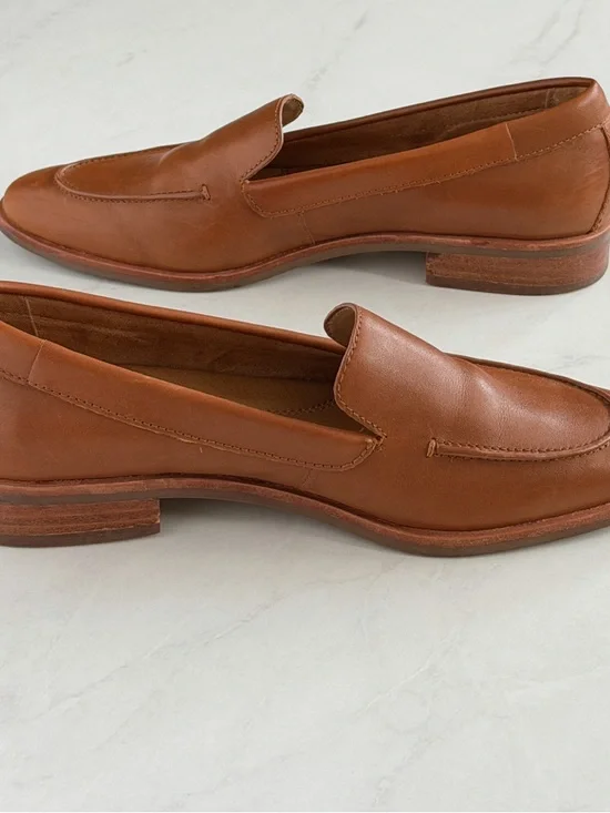 Aerosoles Brown Leather Loafers 7.5 Slip On Flat Classic Minimal - Picture 7 of 9